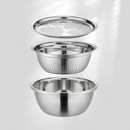 Évier en acier inoxydable Passoire de cuisine Ensemble coupe-légumes