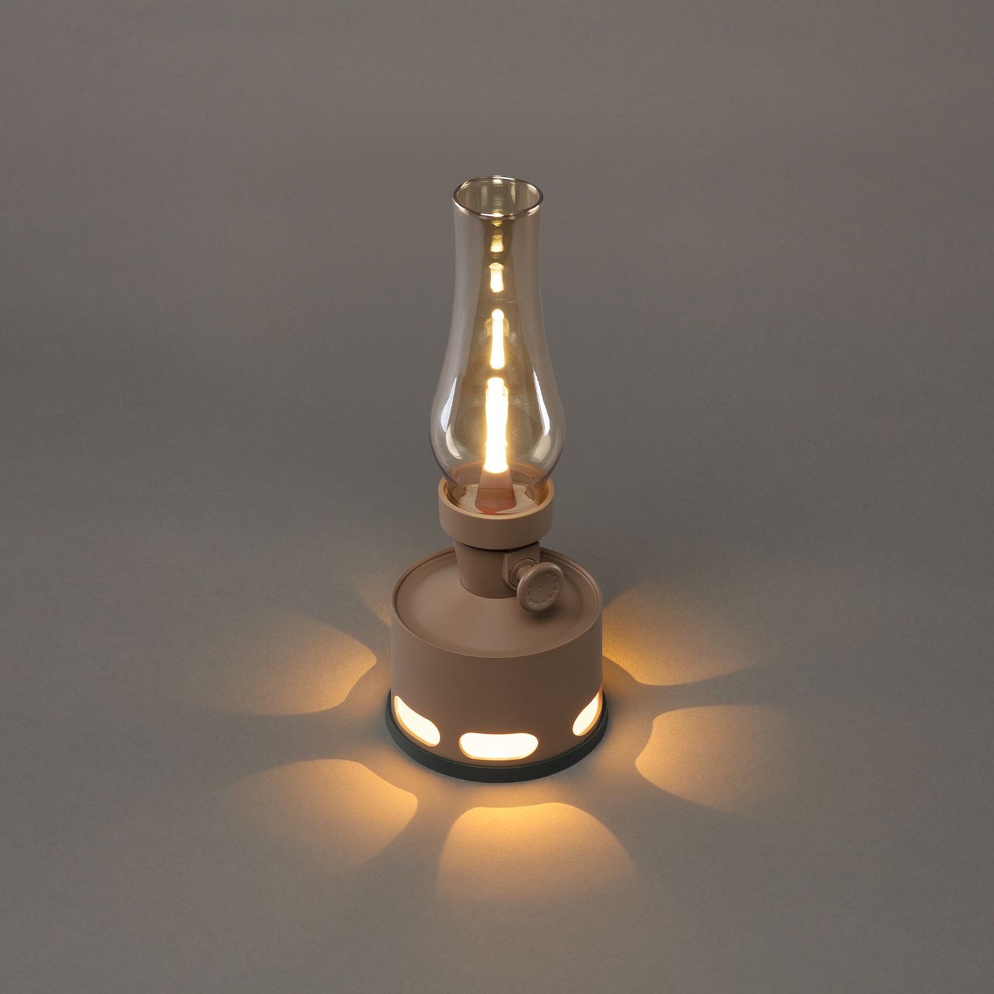 LED Tischlampe Retro Laterne Glas Nostalgisch