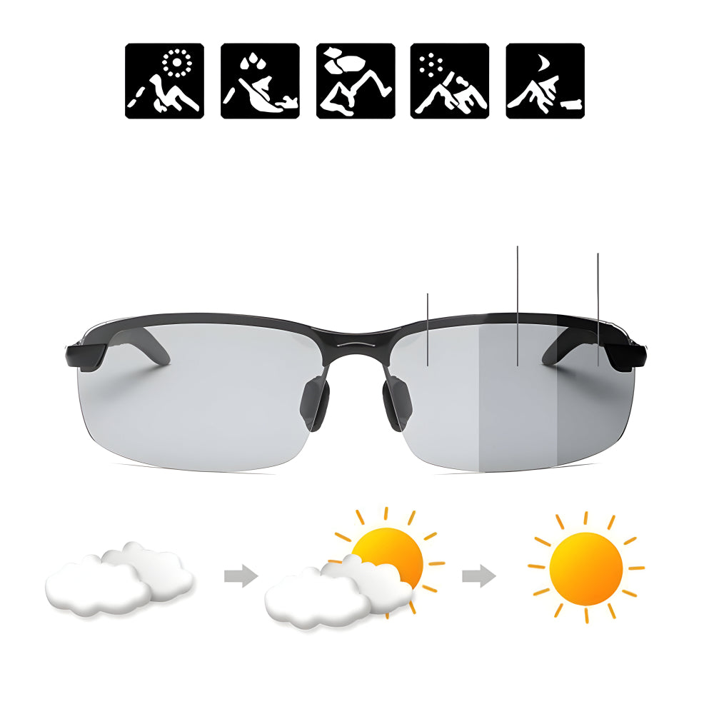 Sunglasses Metal Frame Polarized Photochromic Lenses