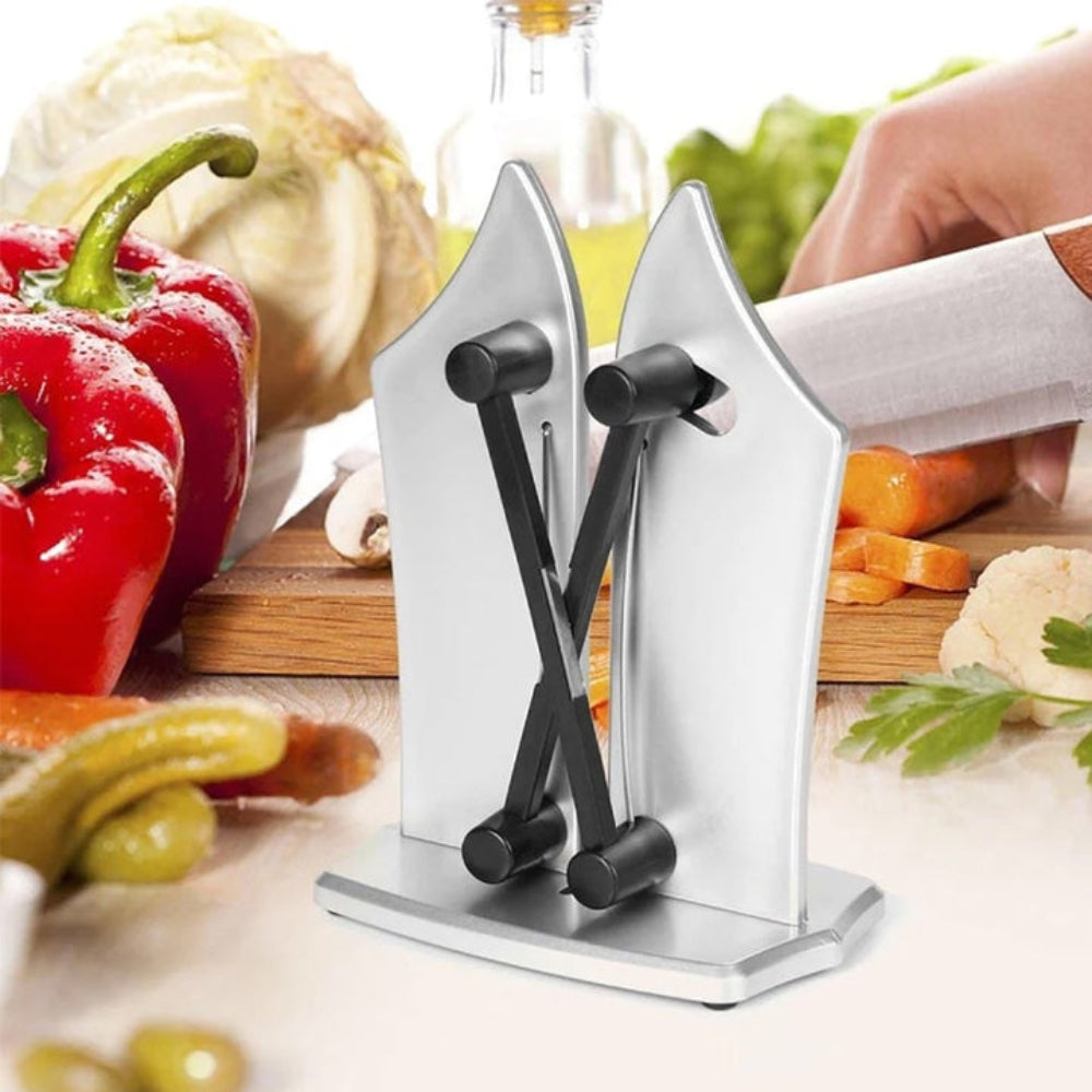 Set manuel d'aiguiseur de couteaux de cuisine en acier inoxydable