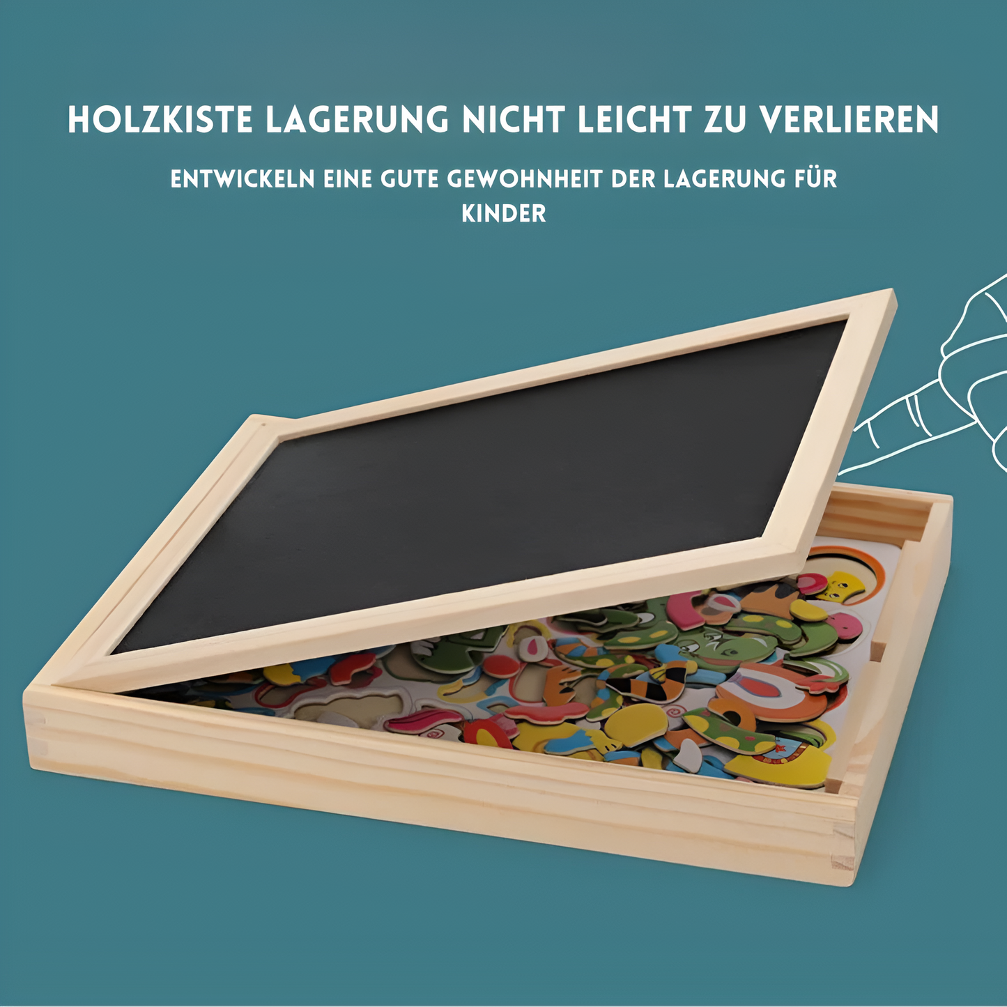 Holz Magnettafel Pädagogisch Doppelseitig Spielzeug