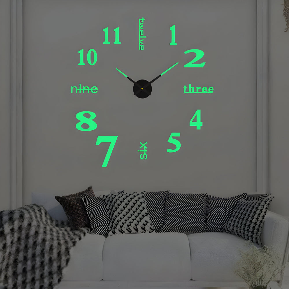 Wanduhr Modern DIY Design Große Zahlen