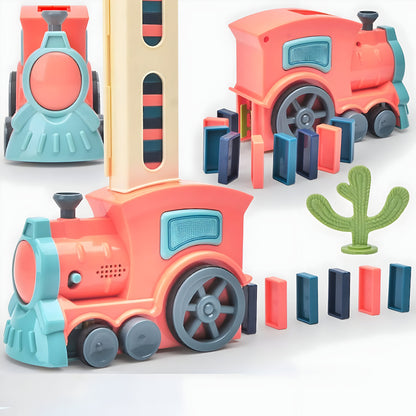 Domino Spielzeugzug mit bunten Steinen