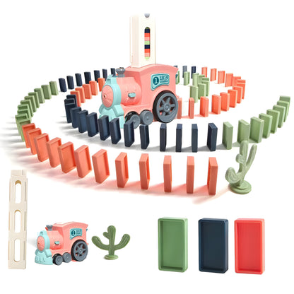 Domino Spielzeugzug mit bunten Steinen