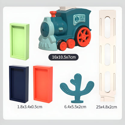 Domino Spielzeugzug mit bunten Steinen