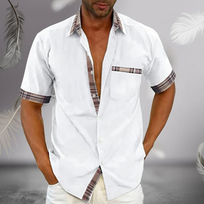 Kurzarmhemd Kariertes Detail Casual - Image 1