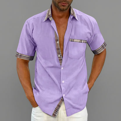 Kurzarmhemd Kariertes Detail Casual - Image 4