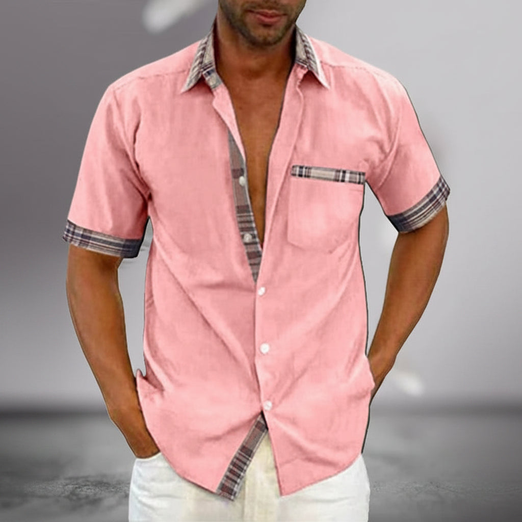 Kurzarmhemd Kariertes Detail Casual - Image 6