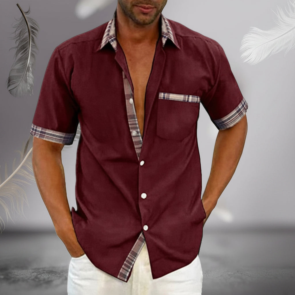 Kurzarmhemd Kariertes Detail Casual - Image 7