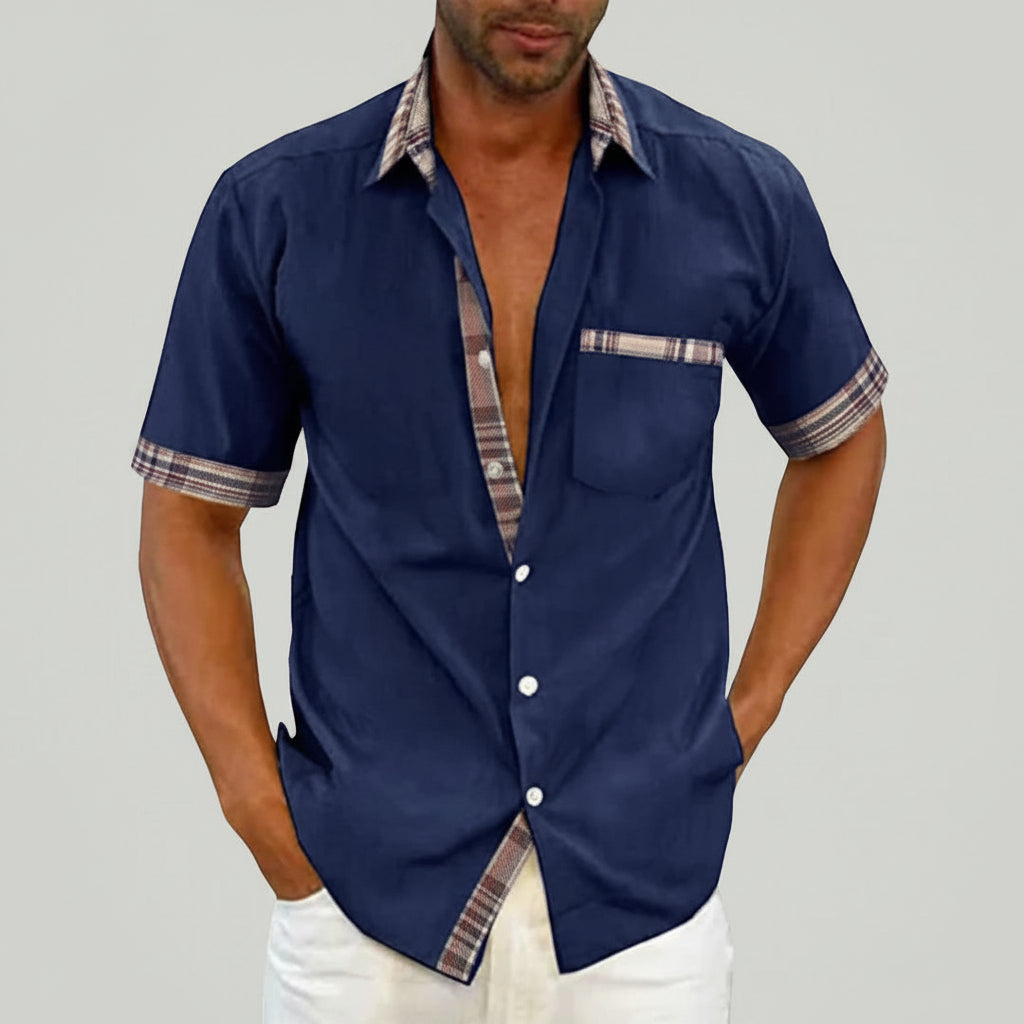 Kurzarmhemd Kariertes Detail Casual - Image 8