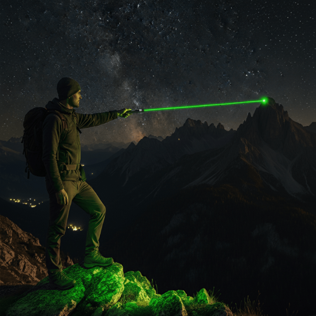 Compact Outdoor Laser Pointer Flashlight Hiking Travel