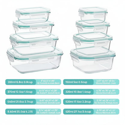 Lebensmittelbehälter Glasbehälter Set Stapelbar - Image 3