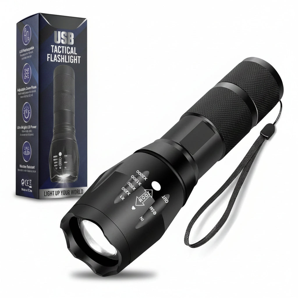 Led Taschenlampe Taktisch USB Wiederaufladbar - Image 1