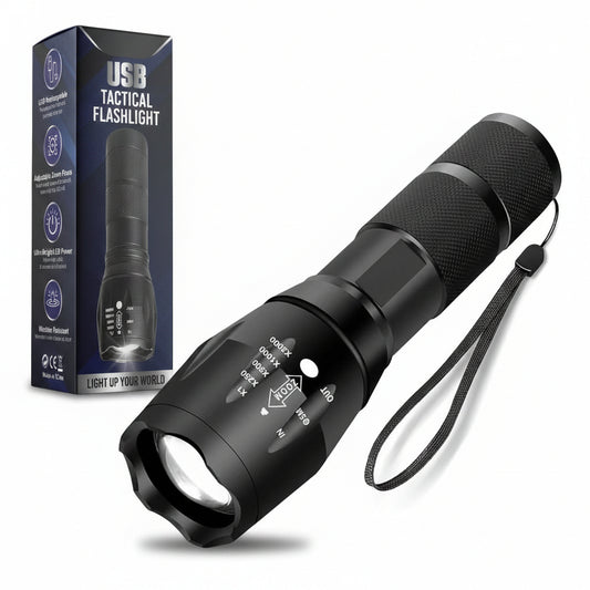 Led Taschenlampe Taktisch USB Wiederaufladbar - Image 1