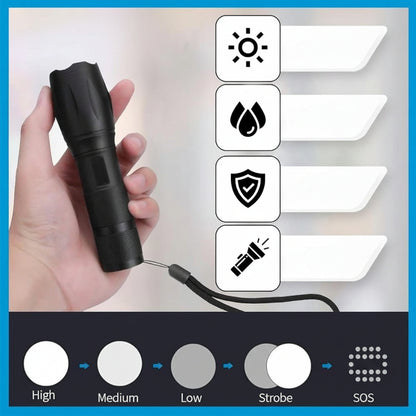 Led Taschenlampe Taktisch USB Wiederaufladbar - Image 2