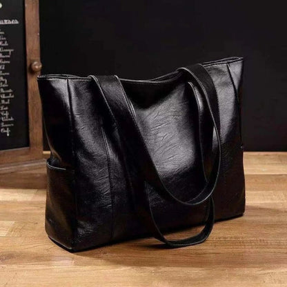 Leder Schultertasche Retro Reißverschluss Umhängetasche - Image 3