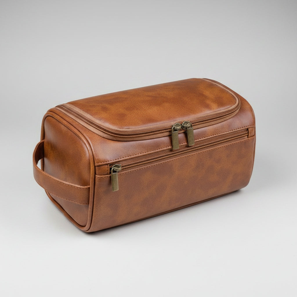 Leder Toilettasche Kosmetiktasche Aus Leder Hängende Toilettasche - Image 5