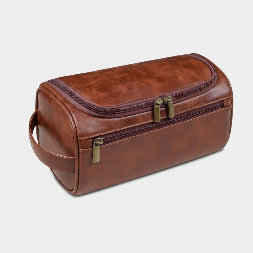 Leder Toilettasche Kosmetiktasche Aus Leder Hängende Toilettasche - Image 7
