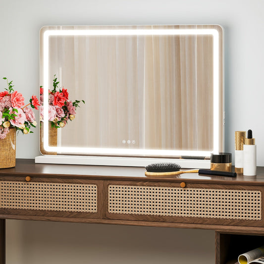 Espejo de maquillaje LED inteligente iluminación reflejos claros