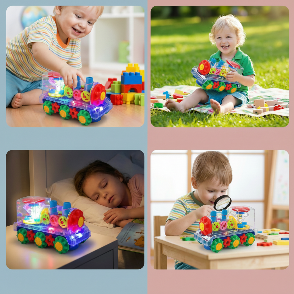 Kids Toy Dancing Light-Up Music Locomotive Children