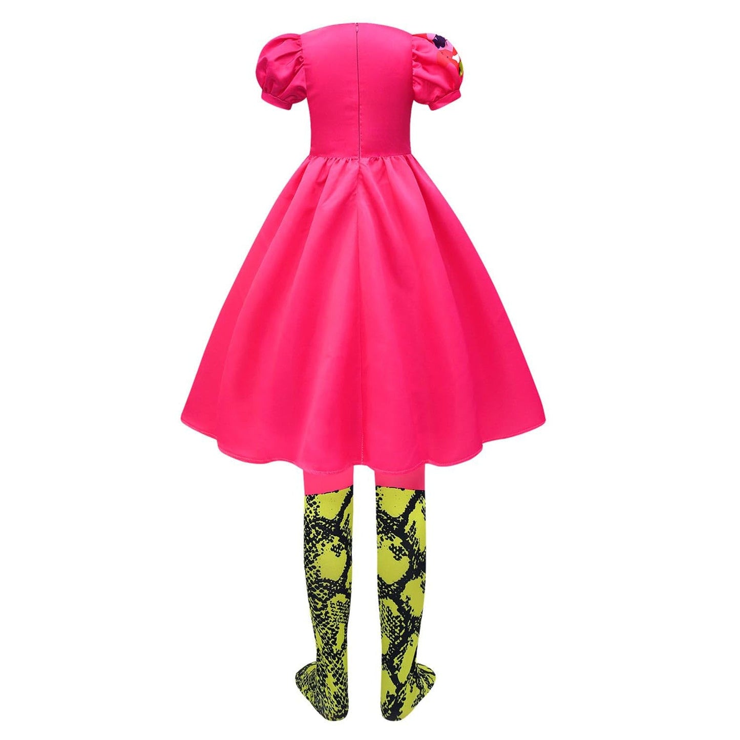 Robe fille à manches bouffantes colorée Robe de fête polyester