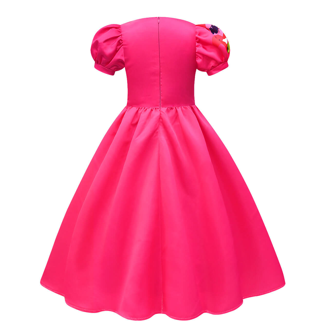 Robe fille à manches bouffantes colorée Robe de fête polyester