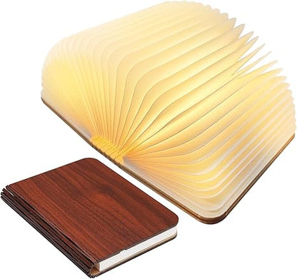 LED Tischlampe Holz Faltbares Buch Licht