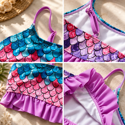 Mädchen Badeanzug Kinder Bikini Rüschen - Image 5