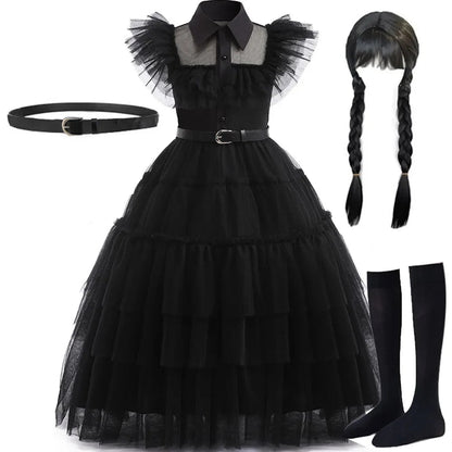 Mädchen Kostüm Halloween Kostüm Cosplay Kleid Prinzessinnen Kleid 4-Teiliges Set - Image 1