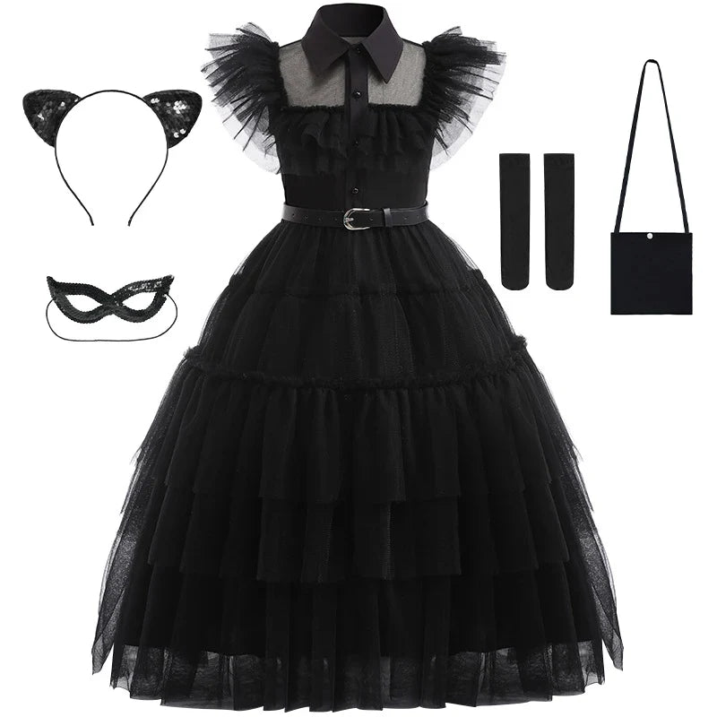 Mädchen Kostüm Halloween Kostüm Cosplay Kleid Prinzessinnen Kleid 4-Teiliges Set - Image 2