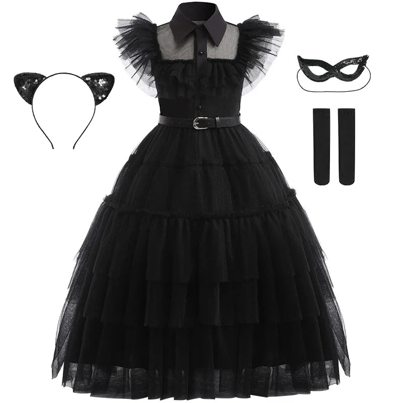 Mädchen Kostüm Halloween Kostüm Cosplay Kleid Prinzessinnen Kleid 4-Teiliges Set - Image 3
