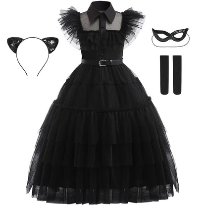 Mädchen Kostüm Halloween Kostüm Cosplay Kleid Prinzessinnen Kleid 4-Teiliges Set - Image 3