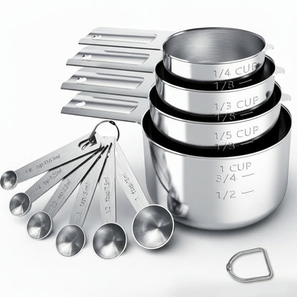 Stainless Steel Measuring Cup Set Precise Measuring Kitchen