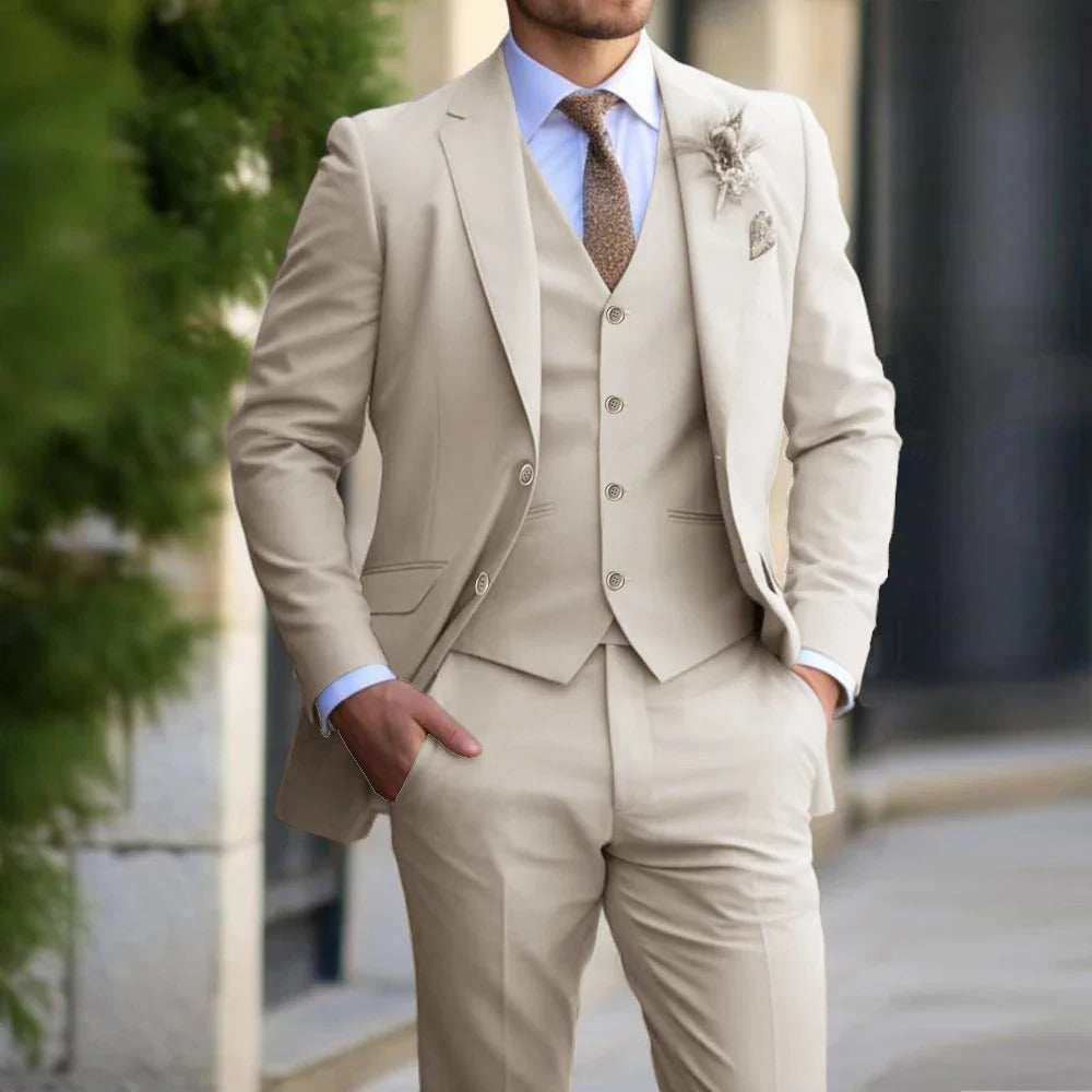 Herren Anzug 3 Teilig Schlank Geschäft Hochzeit Set