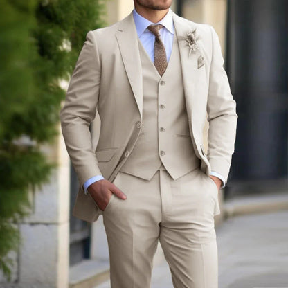 Herren Anzug 3 Teilig Schlank Geschäft Hochzeit Set