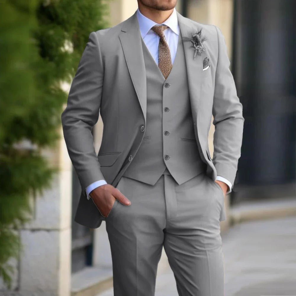 Herren Anzug 3 Teilig Schlank Geschäft Hochzeit Set