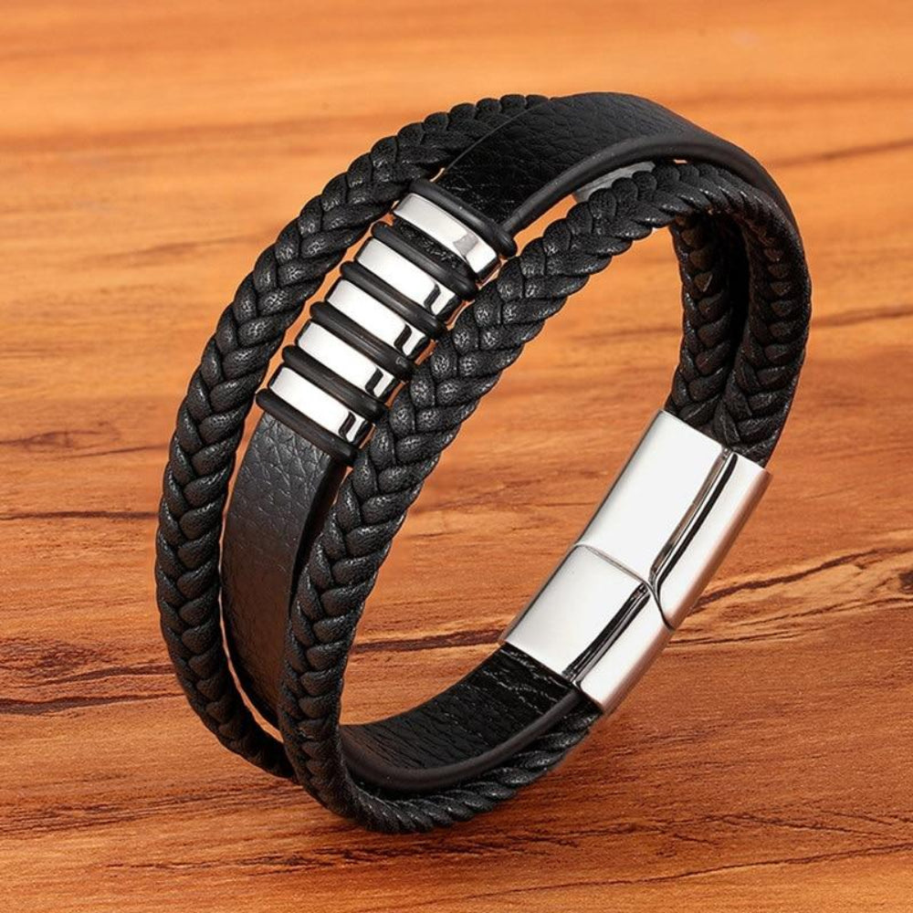 Pulsera Hombre Acero Inoxidable Ajustable Estilo Moderno