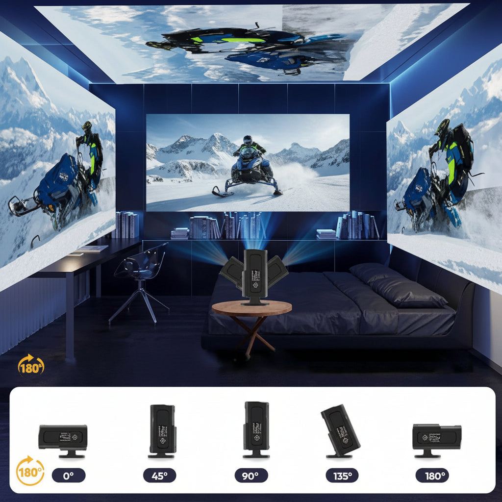 Mini proyector inteligente con Bluetooth y WiFi, proyector para cine en casa