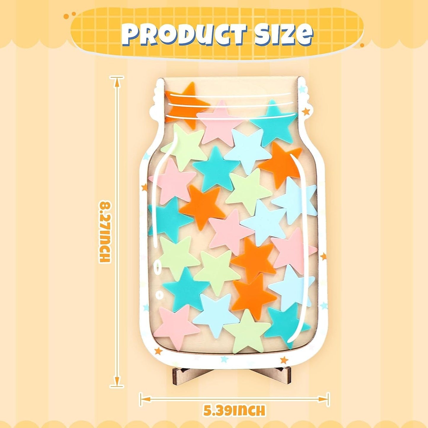 Kinder Belohnungstafel aus Holz mit Sternen