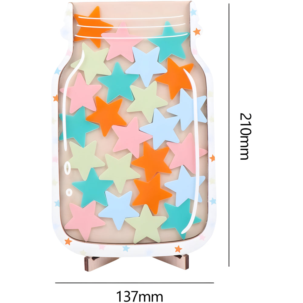 Kinder Belohnungstafel aus Holz mit Sternen