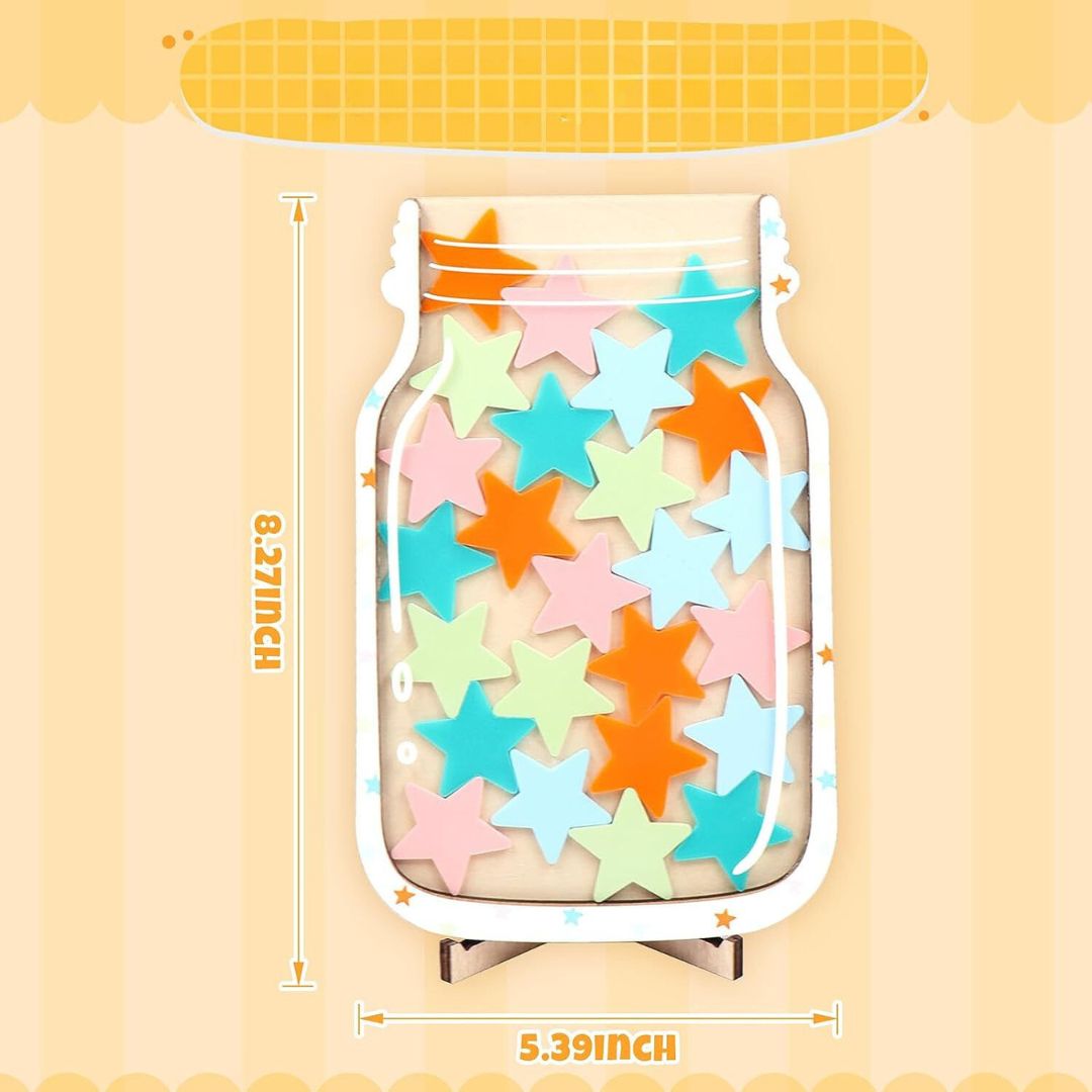 Kinder Belohnungstafel aus Holz mit Sternen