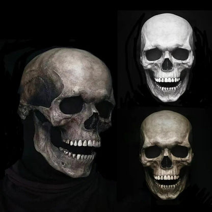 Realistic Latex Skull Mask with Movable Jaw