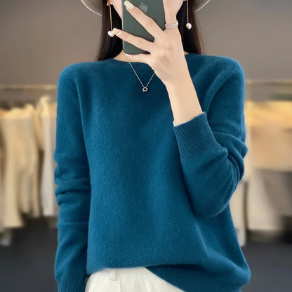 Womens Crew Neck Warm Sweater