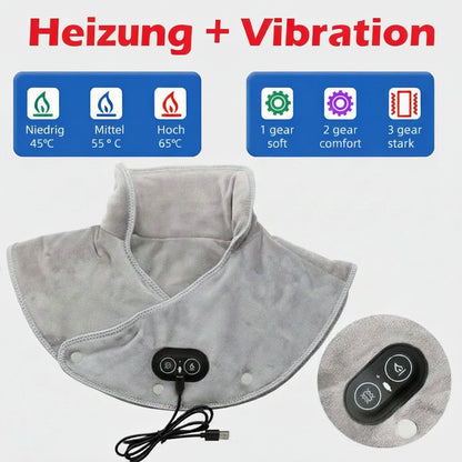 Wärme-Nacken- & Schultermassager ThermoLiva | USB-Heizkissen mit Vibration | 3 Temperaturstufen & Timer | Weicher Plüsch - Image 8