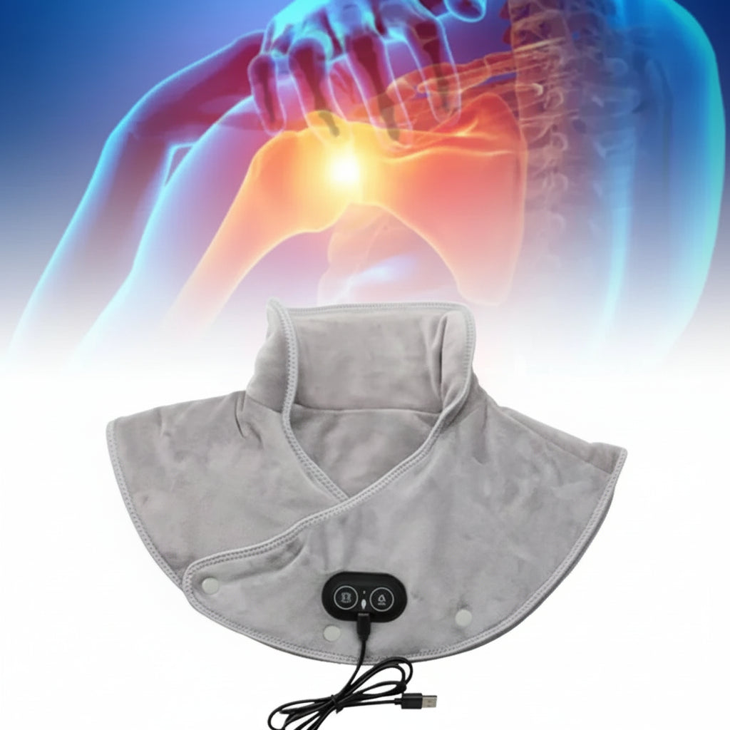 Wärme-Nacken- & Schultermassager ThermoLiva | USB-Heizkissen mit Vibration | 3 Temperaturstufen & Timer | Weicher Plüsch - Image 5