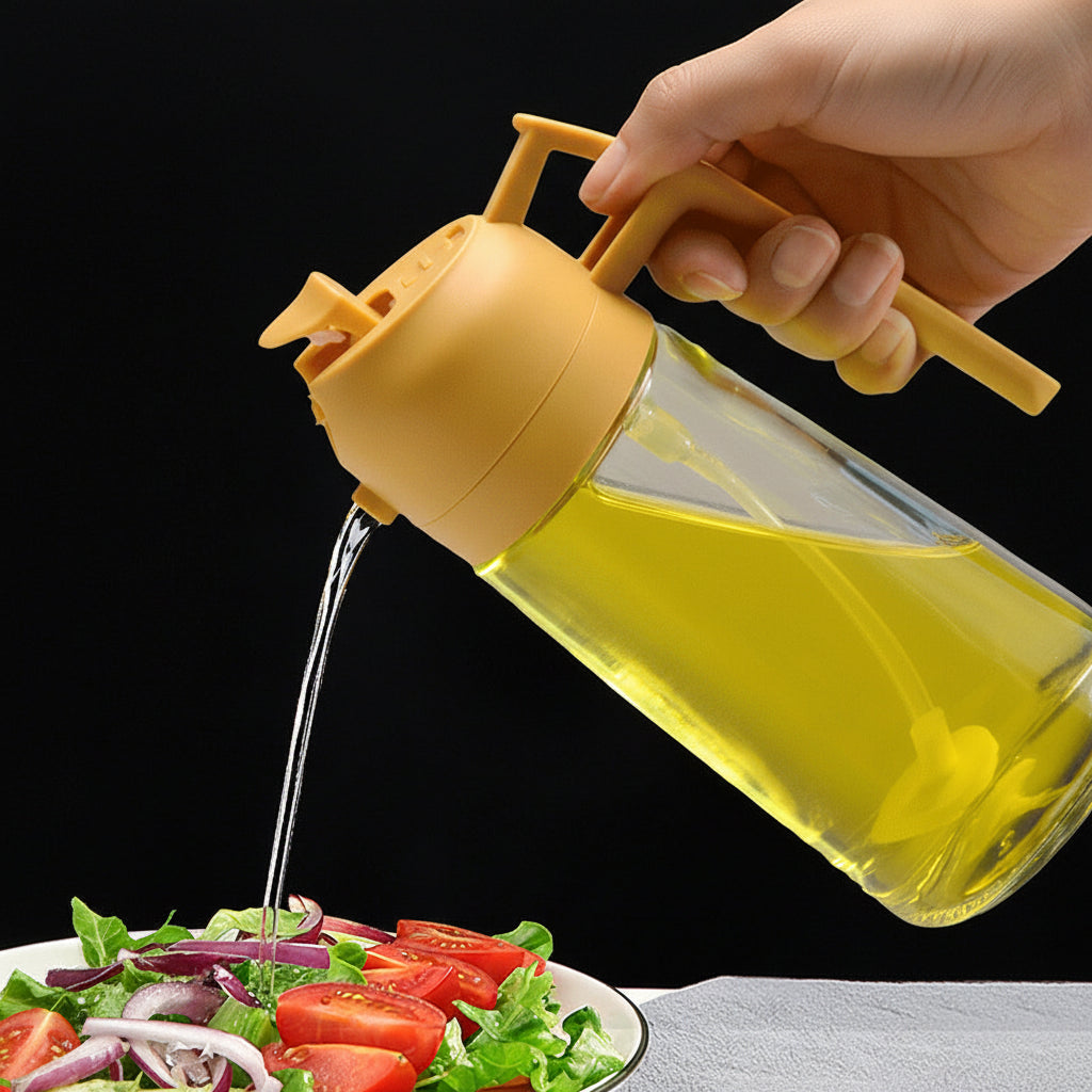 Distributeur d'huile en verre Distributeur de cuisine Acier inoxydable Moderne