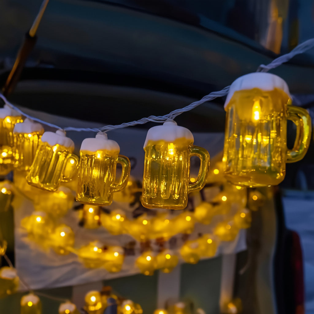 Oktoberfest Lichterkette Bierkrüge LED - Image 1