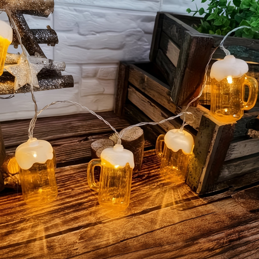 Oktoberfest Lichterkette Bierkrüge LED - Image 2