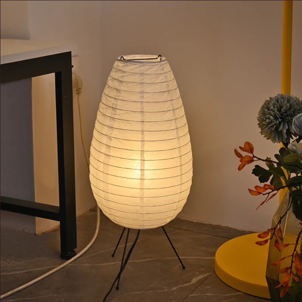 Bodenlampe Reispapier Weiß Japanischer Stil Warmes Licht