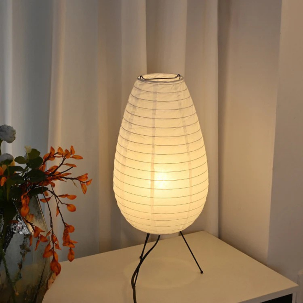 Bodenlampe Reispapier Weiß Japanischer Stil Warmes Licht